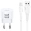 USAMS φορτιστής τοίχου T20 & καλώδιο Micro USB